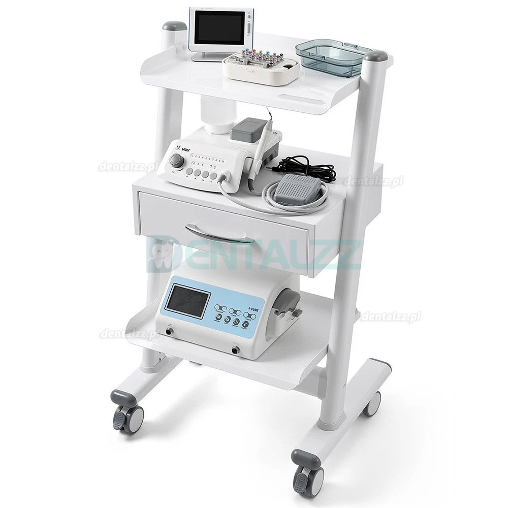 Dentech T3-4 W&oacute;zek Stomatologiczny Mobilny Trzypoziomowy z Szafką